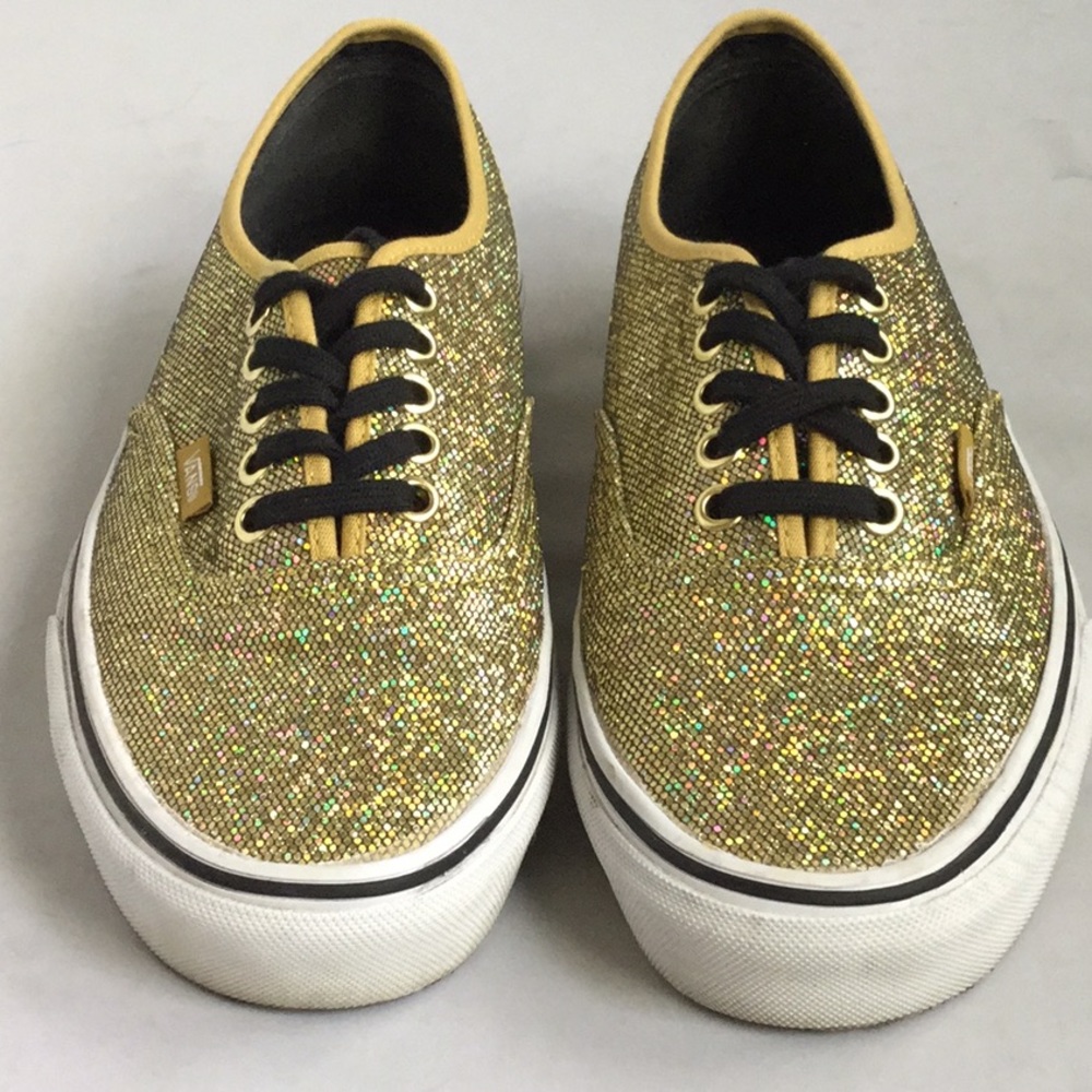 Vans Gold Glitter Sneakers 6.5M 8W